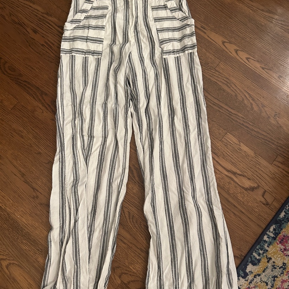 O'Neill Black and White Striped Pants size xl
